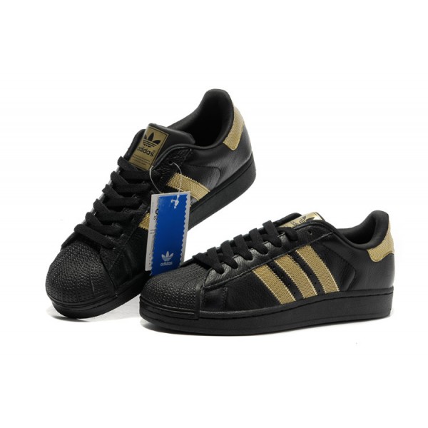 adidas superstar femme noir et or